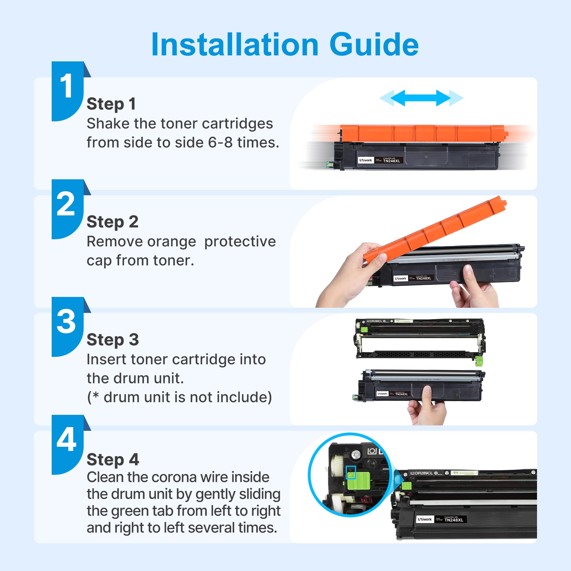 TN248XL Kompatibel für Brother MFC-L3760CDW DCP-L3560CDW MFC-L3740CDW Toner Set, TN248 Schwarz für HL-L3240CDW HL-L3220CWE MFC-L3740CDWE DCP-L3520CDW DCP-L3520CDWE MFC-L8340CDW (5er-Pack)