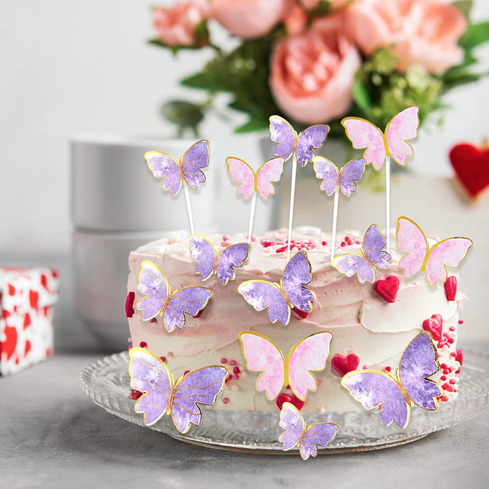 Farfalle 3d Per Cupcake Polistirolo Per Torte 48 Decorazioni Per Torte, Farfalle, Decorazione Per Torte Farfalle Per Torta Decorazioni Commestibili Per Feste E Matrimoni