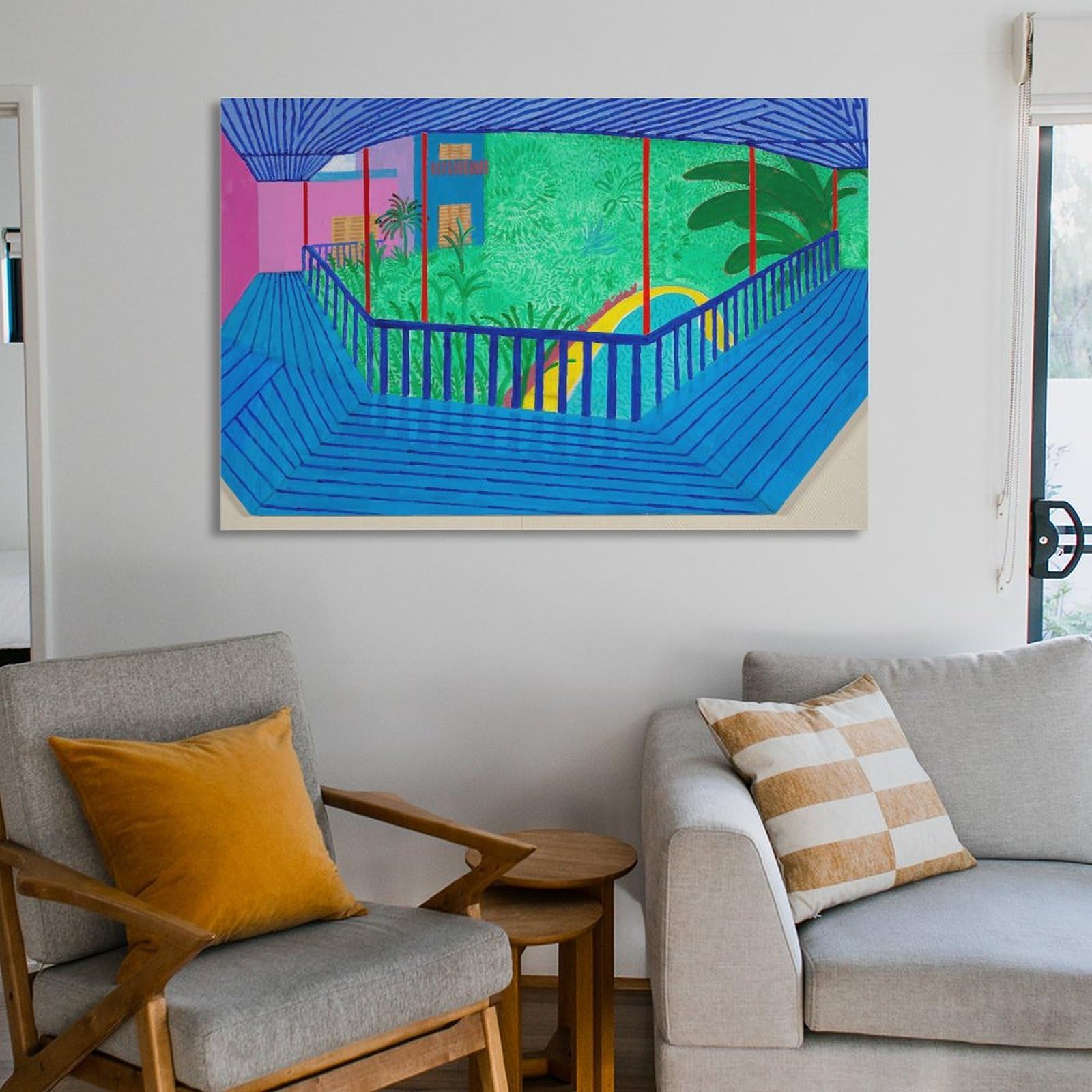 デイヴィッド・ホックニー キャンバスアートポスター 　50×70cm Amazon.co.jp: David Hockneyデイヴィッド・ホックニー絵画 花ポスター