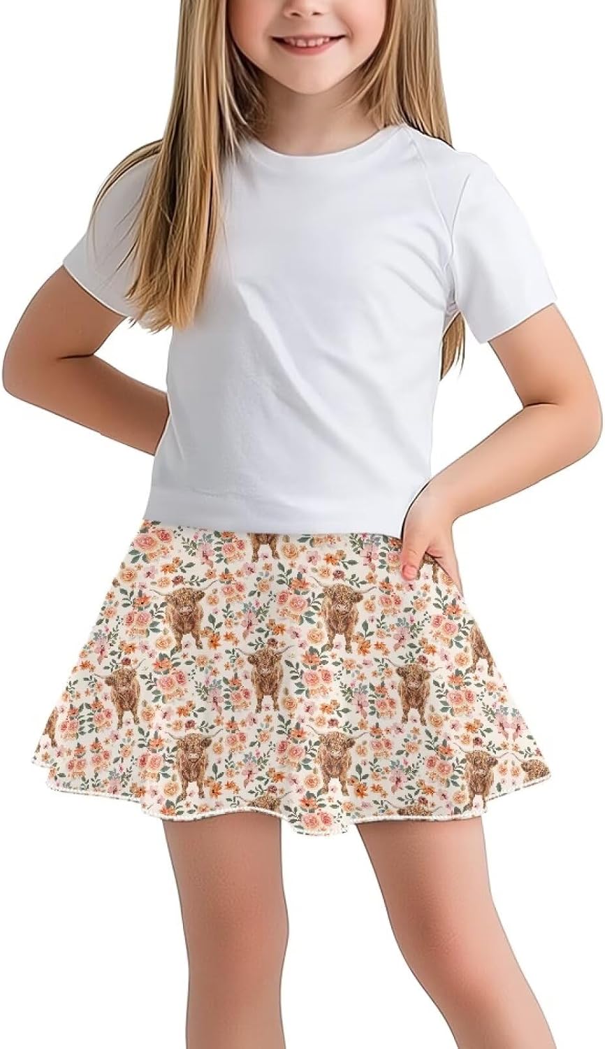 Athletic Skort with Pocket for Girls 5-14 Lightweight Breathable Flowy Skirt Built in Shorts