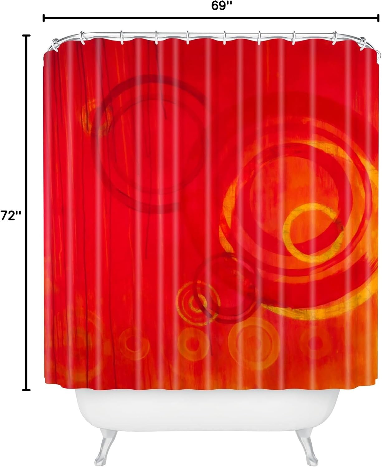 Deny Designs Stacey Schultz Circle World Red Shower Curtain, 69" x 72"