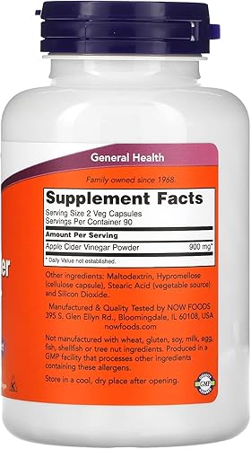 Miniatura 10 de Vinagre de manzana de Now Foods de 0016 oz 180 unidades