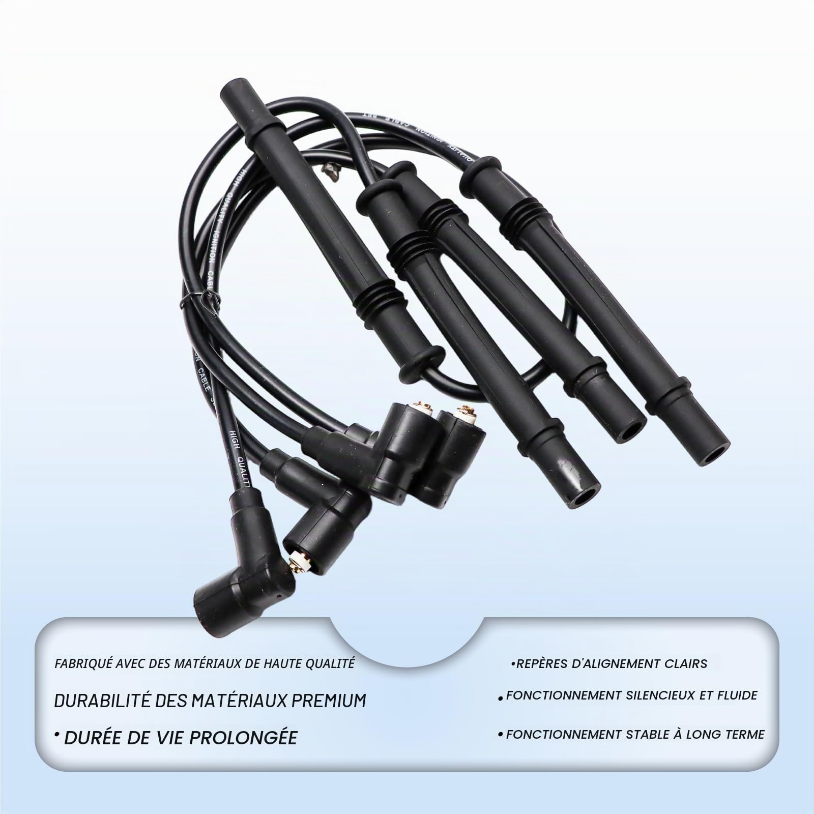 4 Pcs Câble D'allumage Ligne Voiture 0300891604 pour Clio 2 Kangoo Twingo 1 Twingo 2 Cable Bougie Allumage Fil Bougie 8200713680