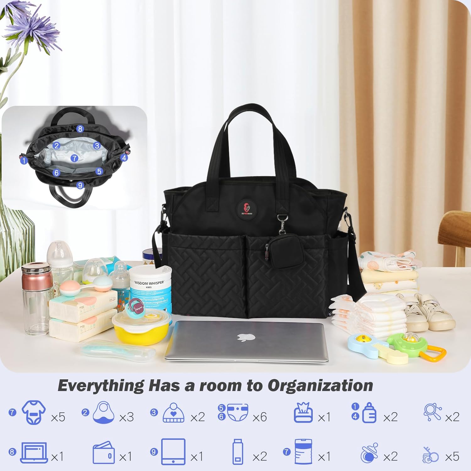 Diaper Bag Tote: Large Tote Baby Bag Boy Diaper Bag Stylish Girl Diaper Bag,Shoulder Mommy Bag - Image 5