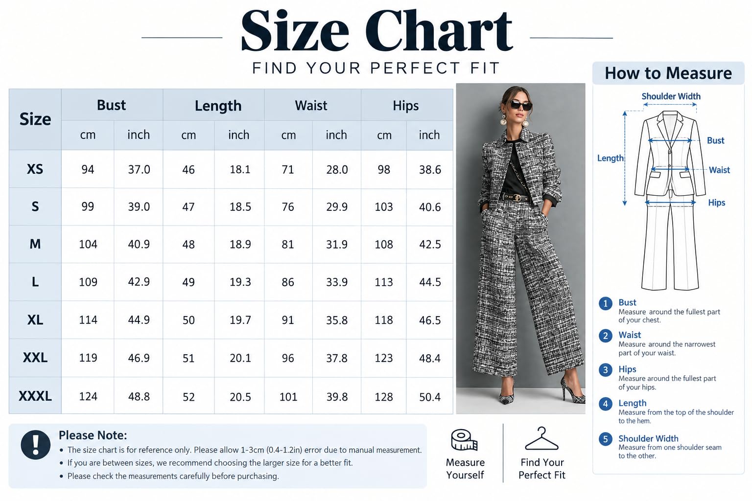 Completo Da Donna A Due Pezzi Con Stampa A Quadri Composto Da Giacca Corta Con Bottoni A Risvolto E Pantaloni A Gamba Larga Elegante E Casual Perfetto Per Occasioni Di Lavoro Matrimoni E Feste