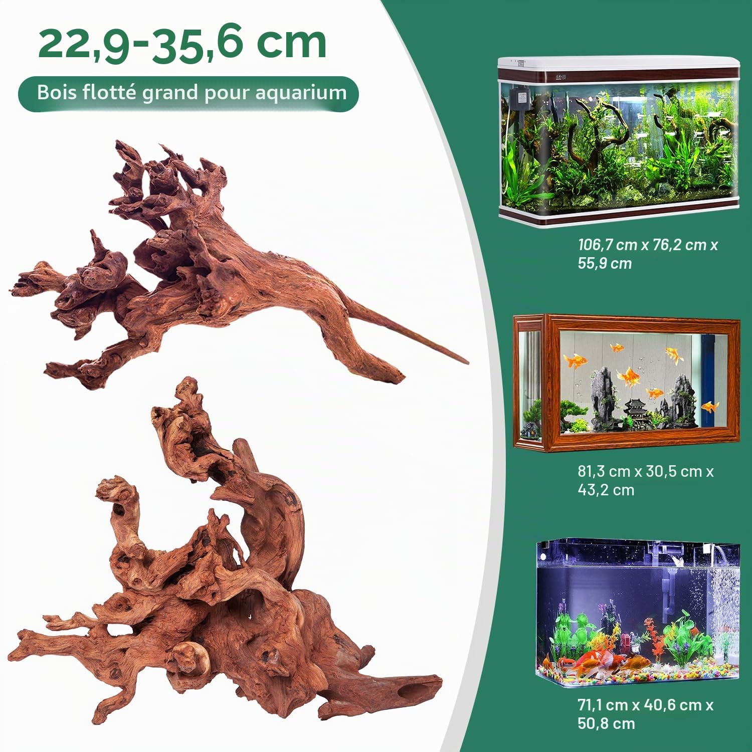 WDEFUN Lot de 2 Bois flotté de Corail Naturel pour Aquarium 254 cm de Long et 381 cm de Long Bois flotté de Grande Taille pour décoration sur Aquarium Aquarium Aquarium Aquarium Aquarium Reptiles.
