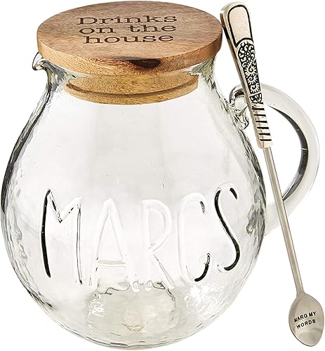 Mud Pie Jarra de cristal con tapa y cuchara para servir