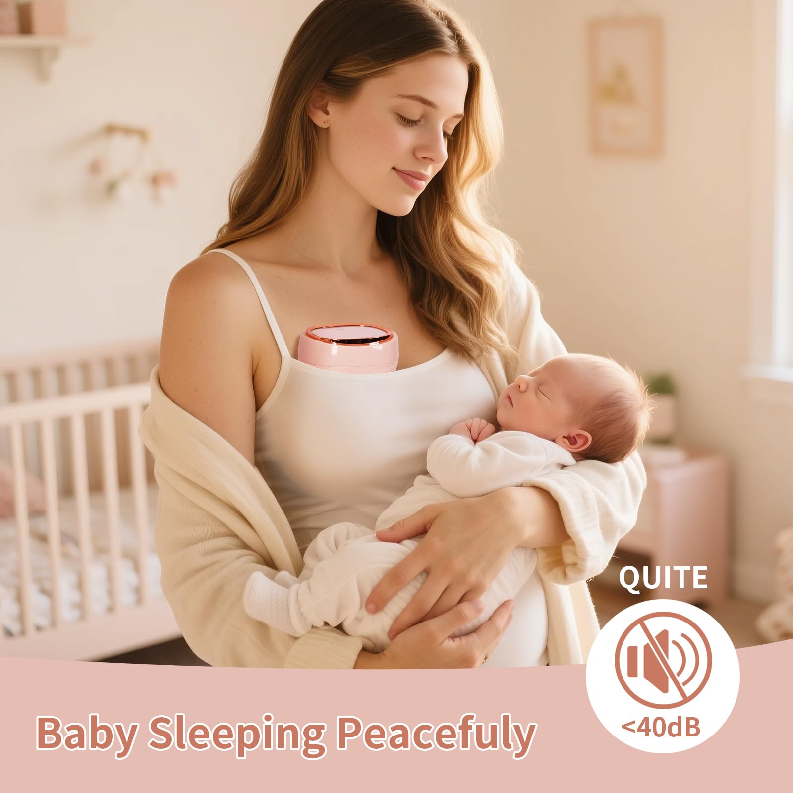 Electric Breast Pump（1 Pcs）, Hands Free of Longer Battery Life & Smart LED Touch Screen,Portable Electric Breast Pump with 3 Modes & 9 Levels,Low Noise,Safe & Easy to Clean,26 mm Flange,Pink