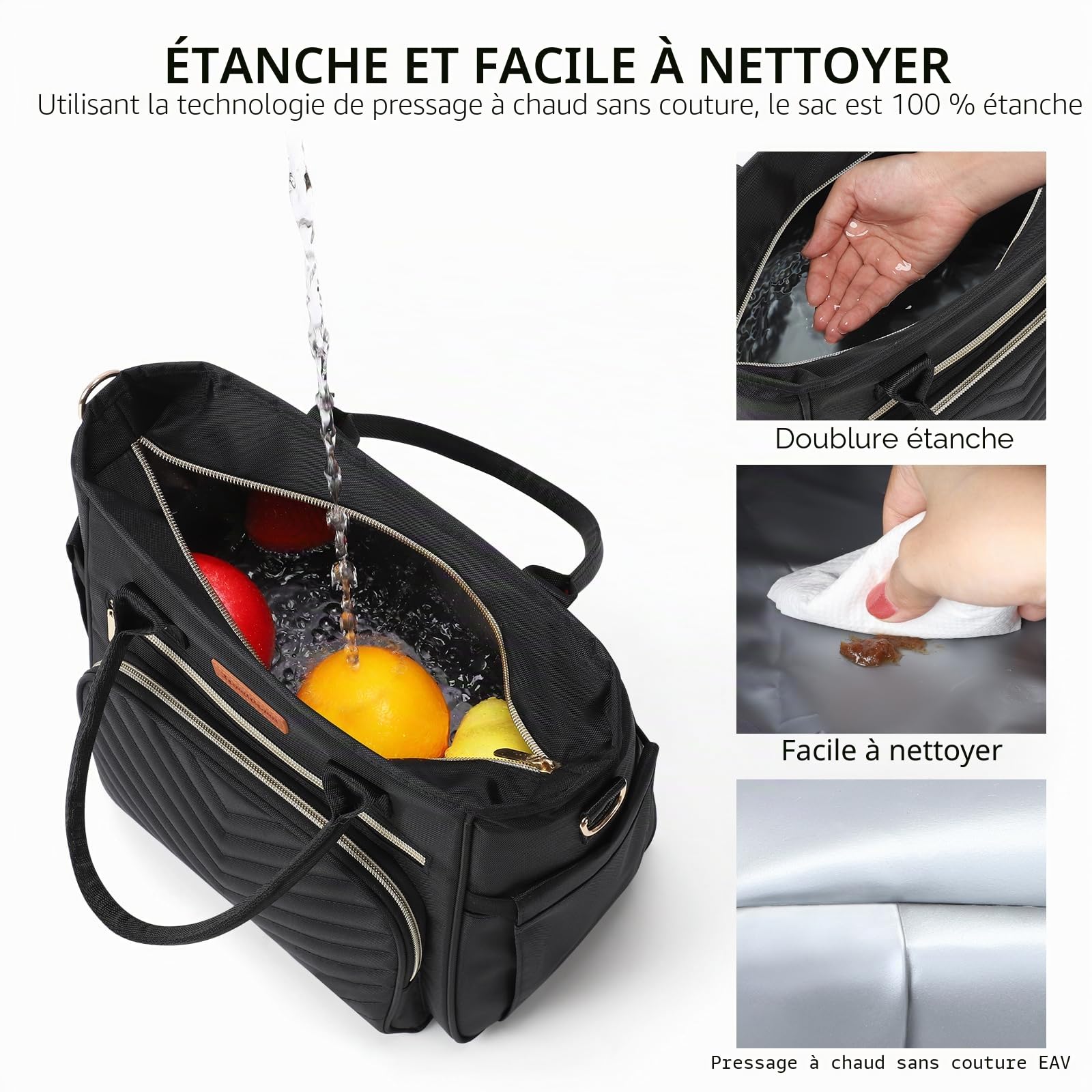 Jomddems grand sac à déjeuner isotherme portable et réutilisable pour femme au travail boîte à pique-nique pour homme