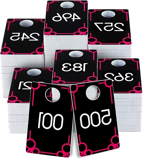Amazon Co Jp Live プラスチックタグ 001 500ナンバーシリーズ 再利用可能 ピンク ノーマル リバース ミラーイメージハンガーカード 100枚セット Set Of 500 ピンク ホーム キッチン