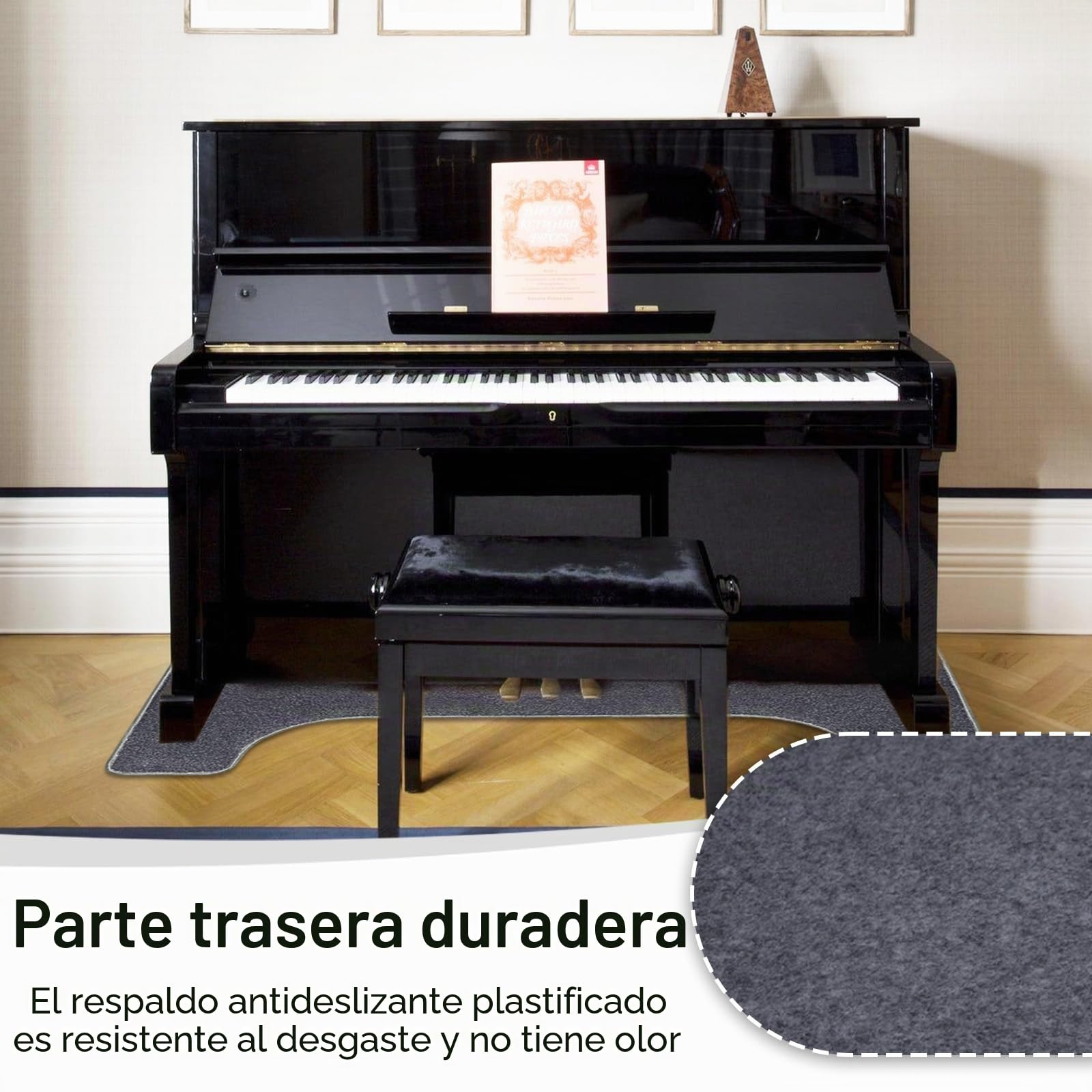 Alfombra Piano, Alfombra Aislante Acústica 160 x 70 cm Alfombrilla Antideslizante Alfombrilla Protectora para Suelo de Piano Alfombrilla Antivibración para Aislamiento Acústico, Gris