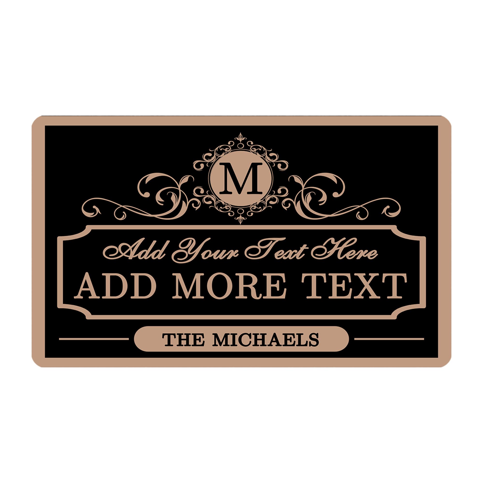 Differ More Personalized Front Welcome Door Mat for Home (Made in USA), Custom Indoor Outdoor Doormat with Your Text Name Entrance for House,