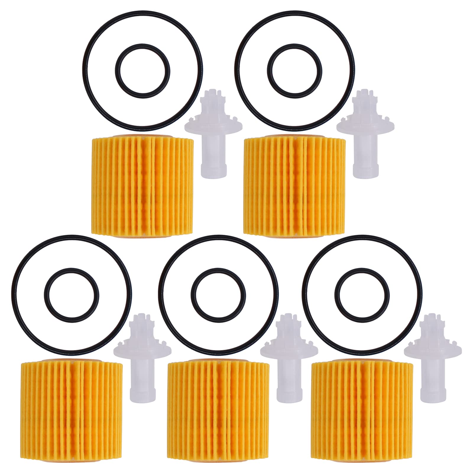 NewYall 5-Pack 04152-YZZA6 Engine Oil Filter