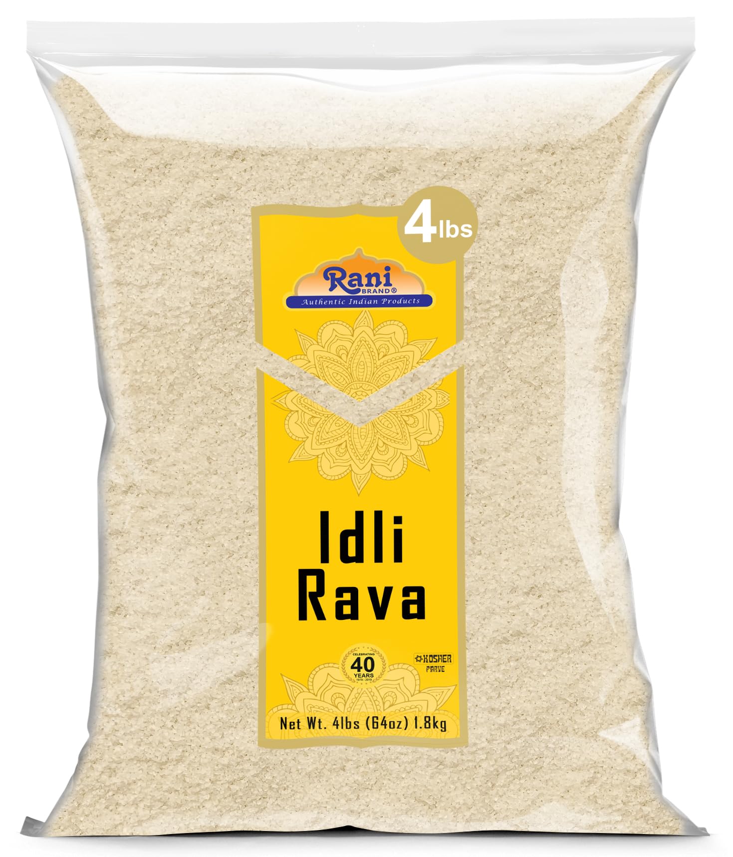 Rani Idly Rava (Parboiled Cream of Rice) 64oz (4lbs) 1.81kg ~ All Natural | Vegan | Gluten Friendly | NON-GMO | Indian Origin
