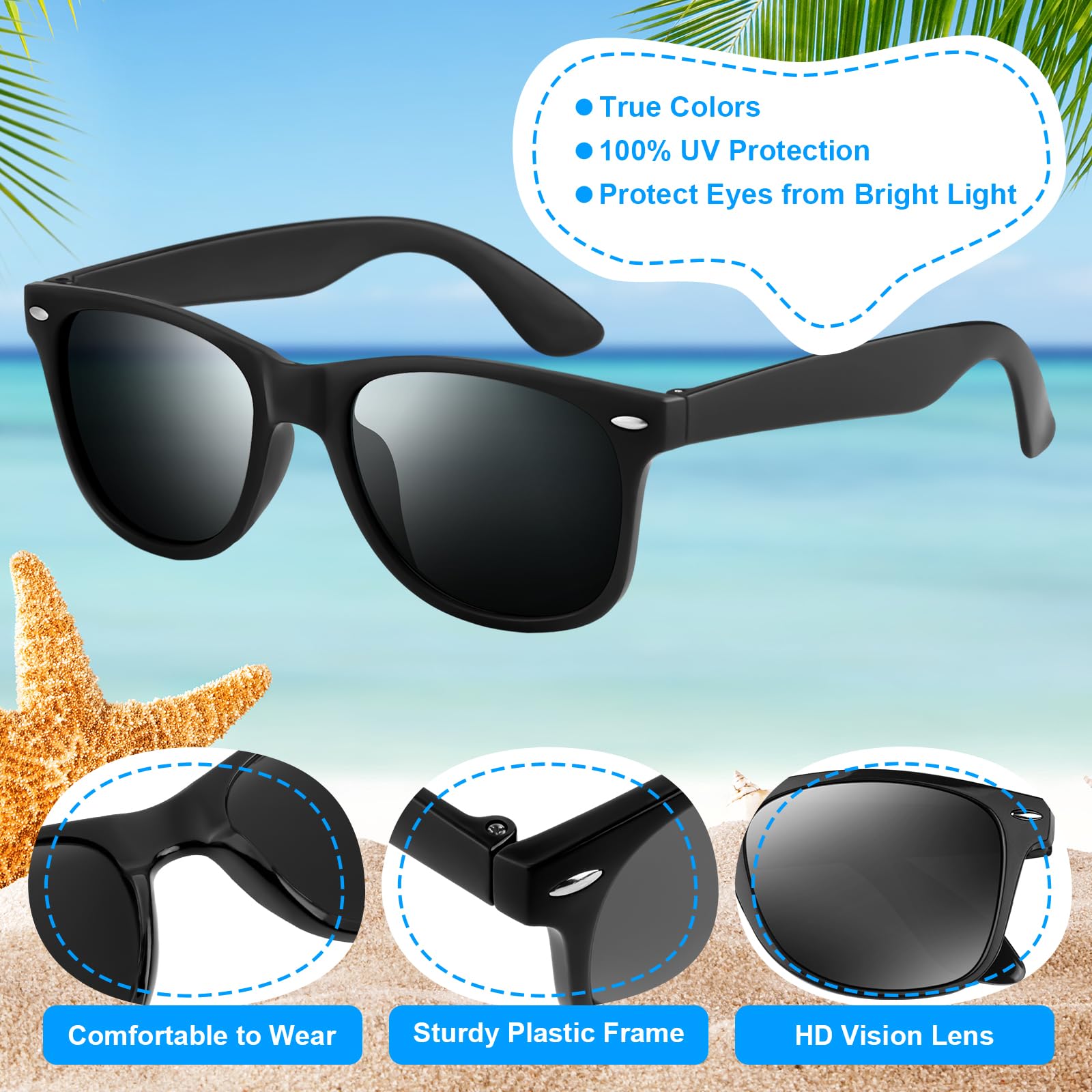 NEBURORA Gafas de sol a granel para fiesta de verano en la playa