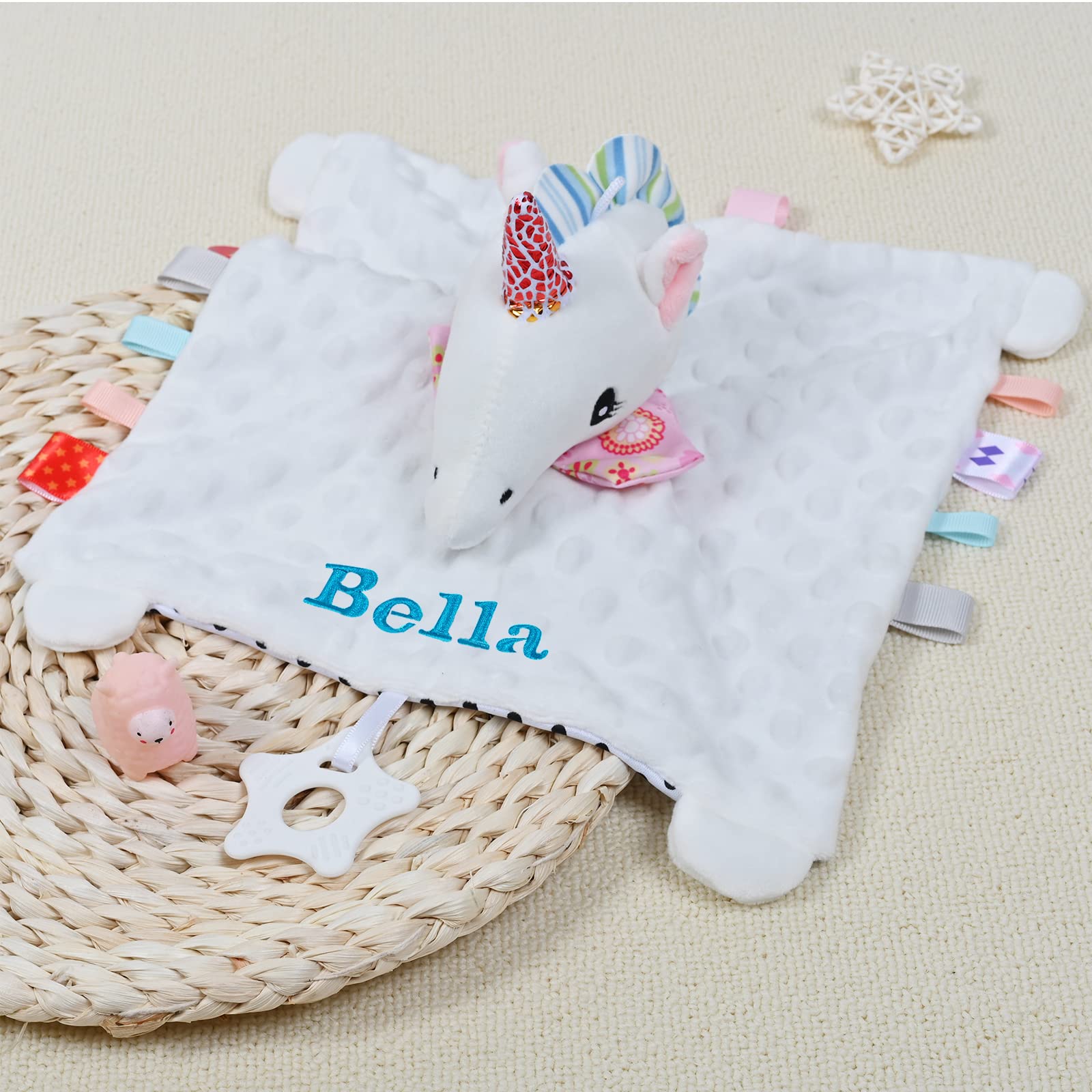 Unicorn Security Blanket - Jocidea Loveys for Babies - Baby Girl Gifts - Personalized Newborn Gifts