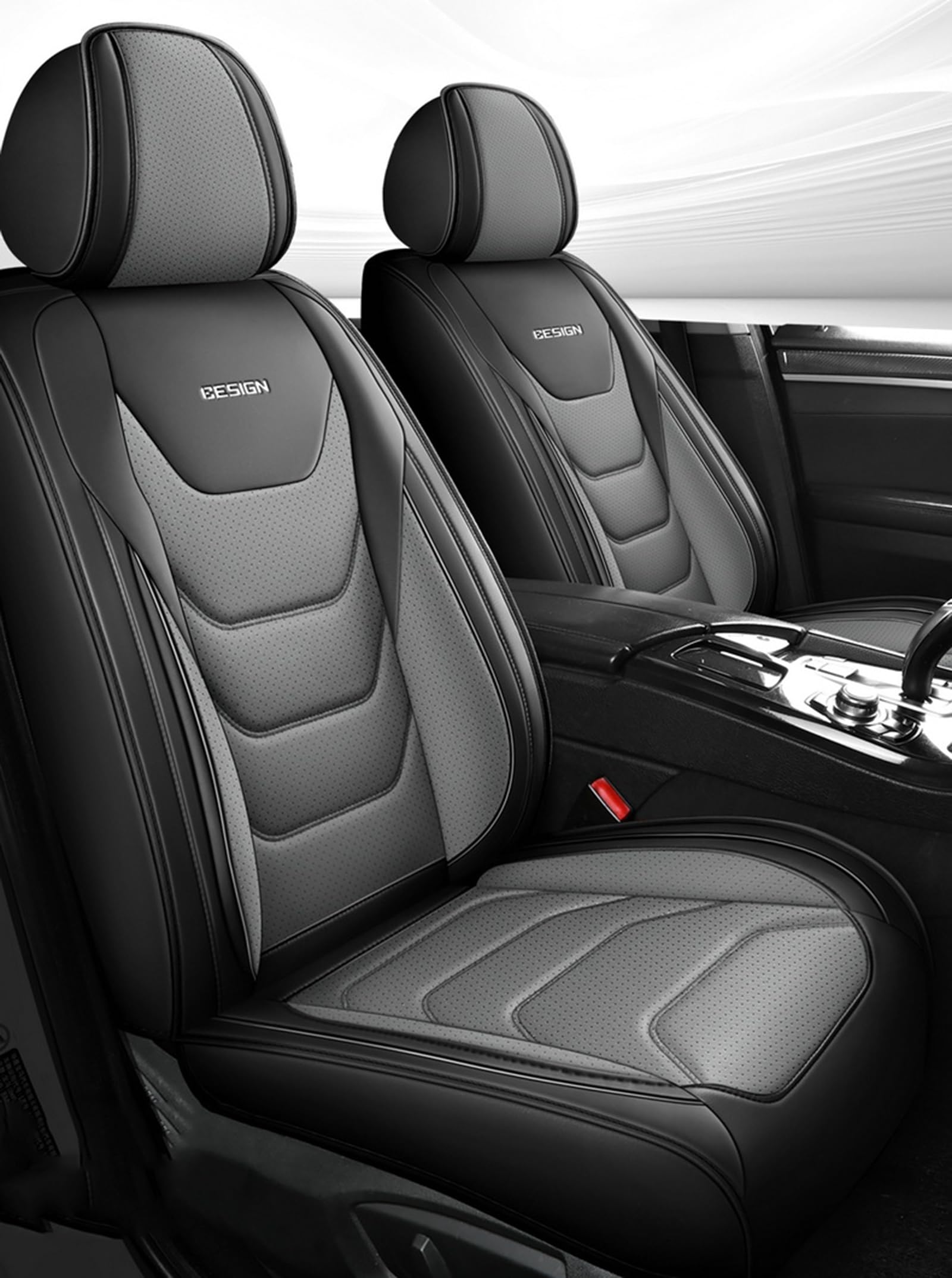 Copertine per Set di Auto a Set Completo, Cuscino per Protezione per seggiolini per Auto in Pelle Impermeabile.,A