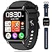 Popglory Smart Watch Call Receive/Dial, 1.85'' Smartwatch with AI Voice Control, Blood Pressure/SpO2/Heart Rate Monitor, Fitness Tracker Watch with 2 Straps for Men & Women iOS & Android Phones