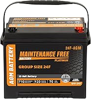 Vista 1 de Batería automotriz AGM de arranque y parada de tamaño grupal 24F, batería recargable de coche 12V 70Ah, 710 CCA, 120 RC