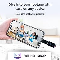 Vista 5 de ALPHA TECH Hidden Spy Camera 1080p – Plug-in Mini Cam, No Wi-Fi, MicroSD Recording, Motion Detect, Loop Storage, Wide-Angle Lens – Discreet Indoor