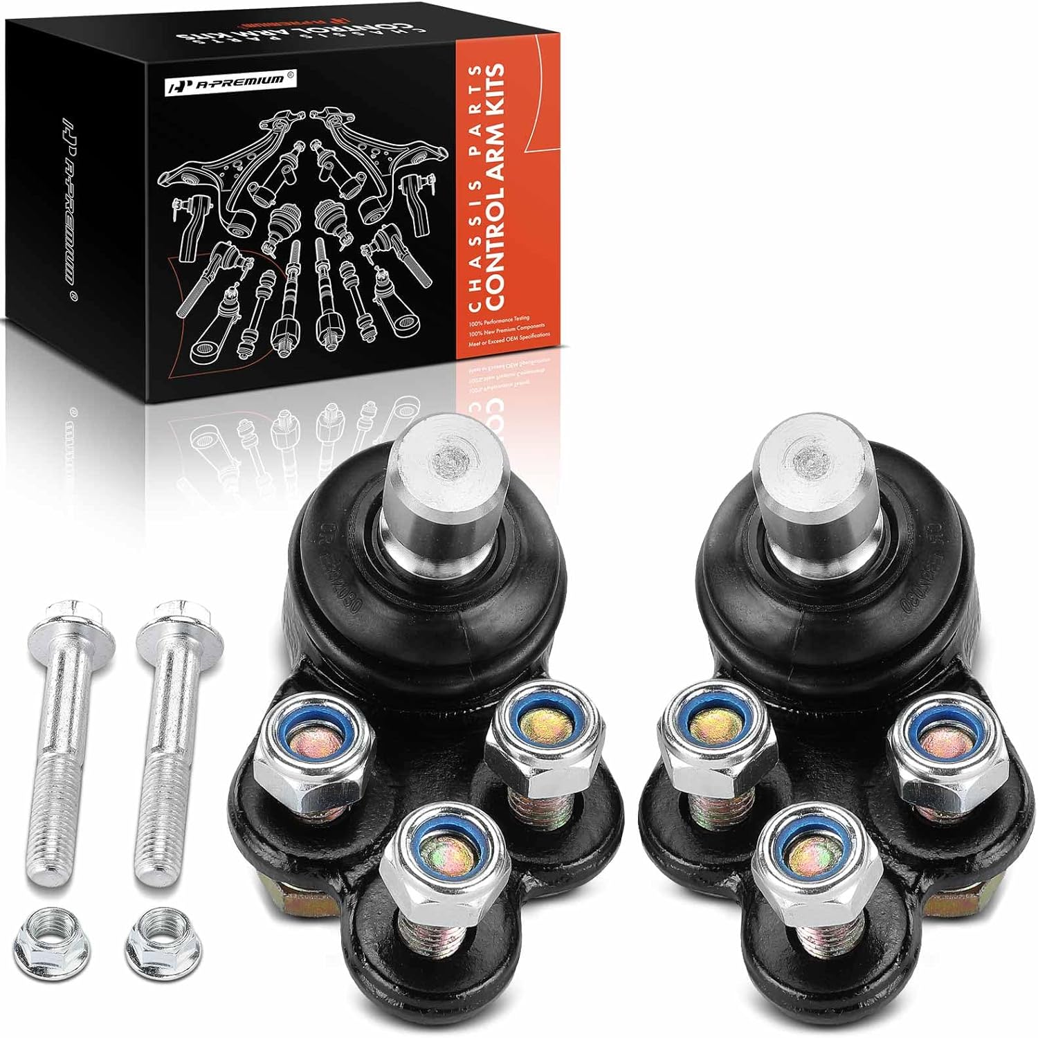 A-Premium 2 x Front Lower Ball Joint, Compatible with Chevrolet Cobalt 2005-2010 & Pontiac G5 2007-2010, Pursuit 2005-2006 & Saturn Ion 2003-2007