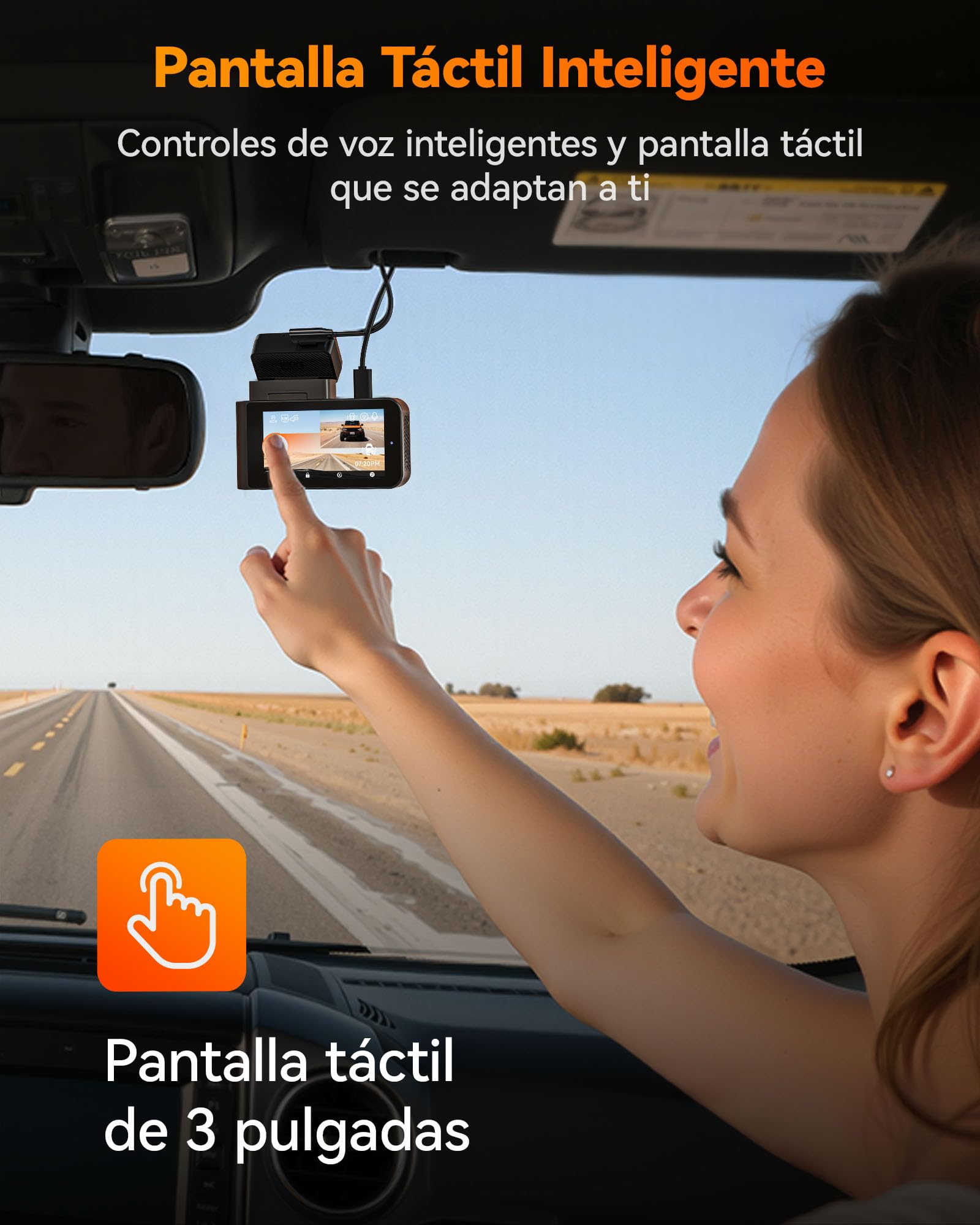 WOLFBOX Starvis 2 IMX675 X3 Cámara 5MP de salpicadero para Coche 2,5 K + 1080P, Doble cámara Trasera para Coche, WiFi y GPS Integrados de 5,8 GHz, Tarjeta de 64 GB, Pantalla táctil, Sensor G