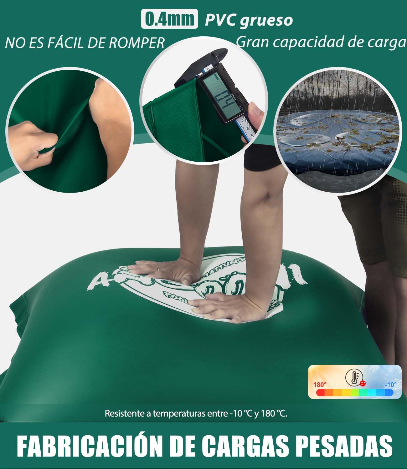 Angooni Cojín de piscina de invierno elíptico, 210 × 300 cm, XXL, cojín de aire para piscina con doble costura para cubrir la piscina, cojín para el invierno con válvula de inflación dual Boston