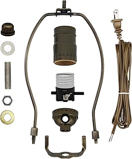 Creative Hobbies® ML93HA Antique Brass Finish Make-A-Lamp Kit with All Parts Needed and Instructions for DIY Lamp Design or Repair