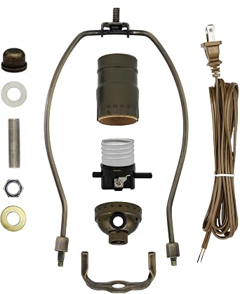 Creative Hobbies ML93HA Antique Brass Finish Make-A-Lamp Kit with All Parts Needed and Instructions for DIY Lamp Design or Repair