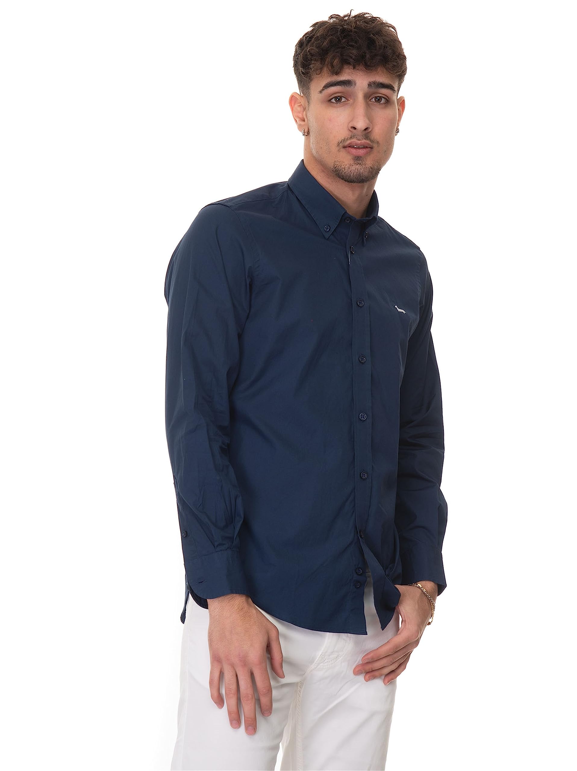 HARMONT&BLAIN Koszulka Męska Essentials Bawełna Niebieski, Koszulki Meskie, Niebieski, L