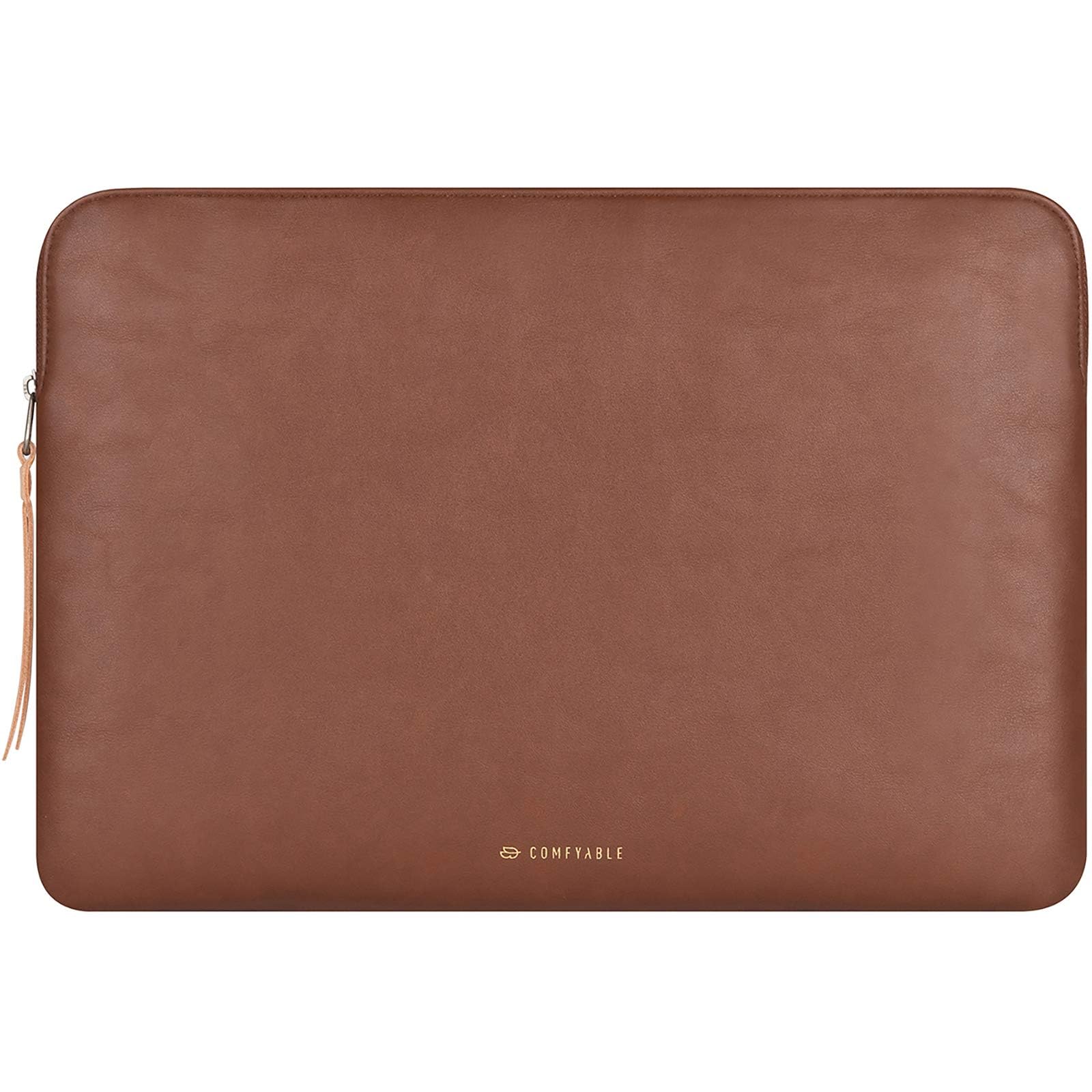 Comfyable custodia laptop slim compatibile con MacBook Air e MacBook Pro 13/14 pollici M5/M4/M3/M2/M1 Pro/Max 2026-2021, sleeve da viaggio Mac in PU, Marrone