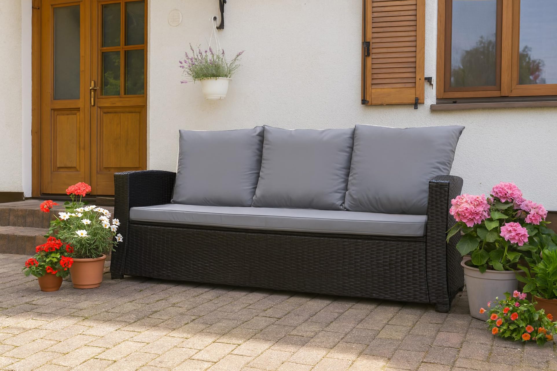 Bankauflage - Outdoor sitzkissen für Gartenbank für polyrattan- Polster Auflage Outdoor - Bankpolster Auflage für Hollywoodschaukel Rattan Sitzbank (Hellgrau, 140x60x50cm)