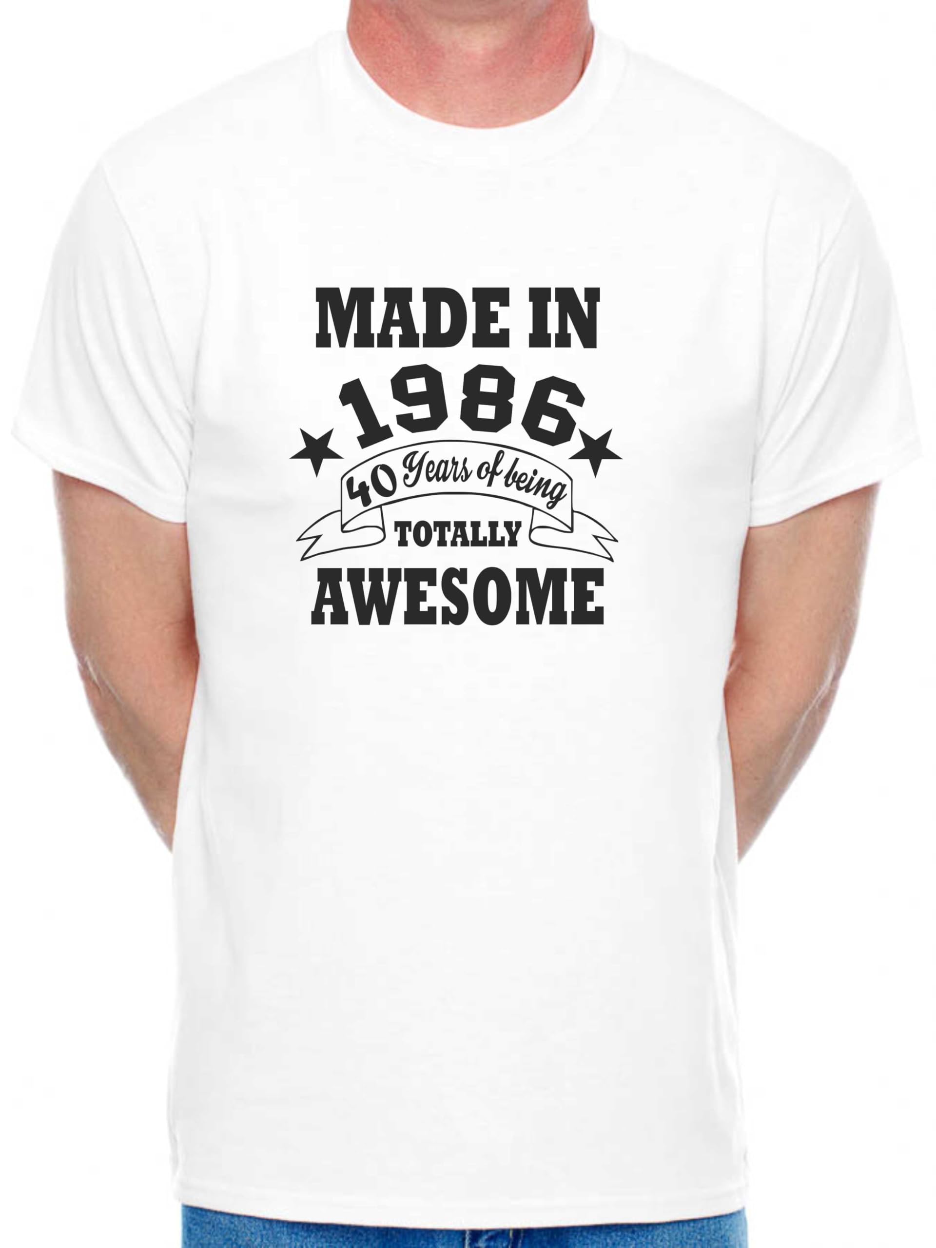 Print4u Men's White 40Th Birthday T-Shirt Made In 1985 40 Years Of Being Awesome Tee Shirt XX-Large