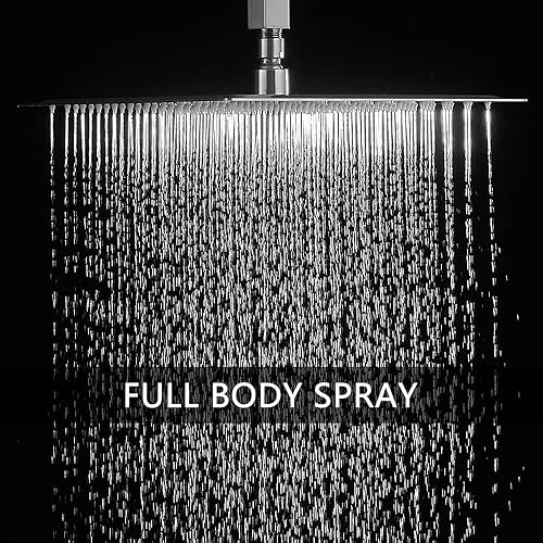 Miniatura 51 de Sistema de ducha de níquel cepillado para baño, cabezal de ducha de lluvia de 12 pulgadas, montaje de techo con ducha de lujo de mano de alta Níquel