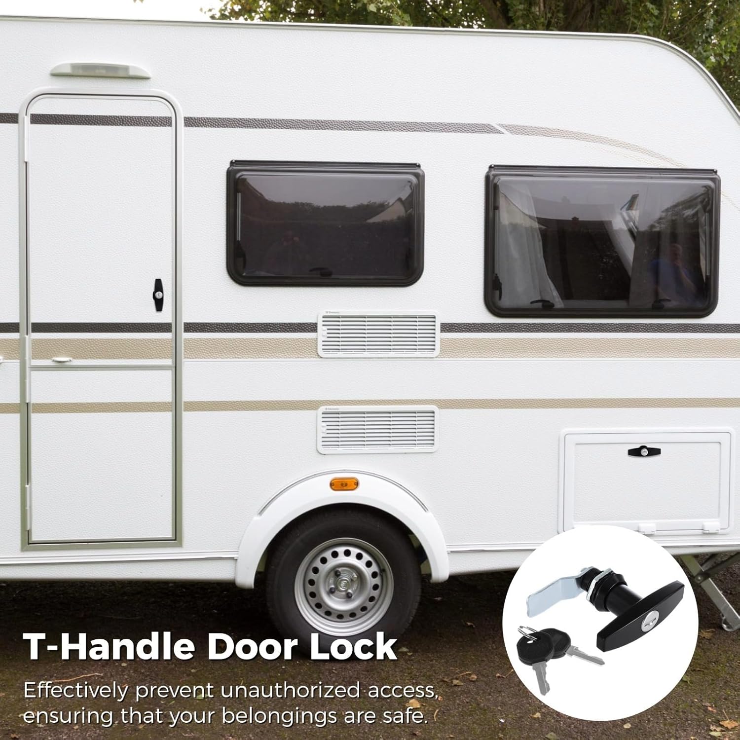 Generic Cabinet T-Handle Locks with Keys, Garage Door Latch Locks, Four Pcs Drawer Locks, Letter-Box Locks for Trailers, Campers, Rv Truck Storage