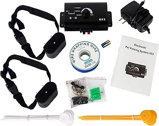 H&B Luxuries Electric Dog Fence with 984 Feet Improvement Wire and 2 Waterproof Collar, Above Ground & Underground Dog Fence Containment System, Suitable for Small, Medium, Large Dogs