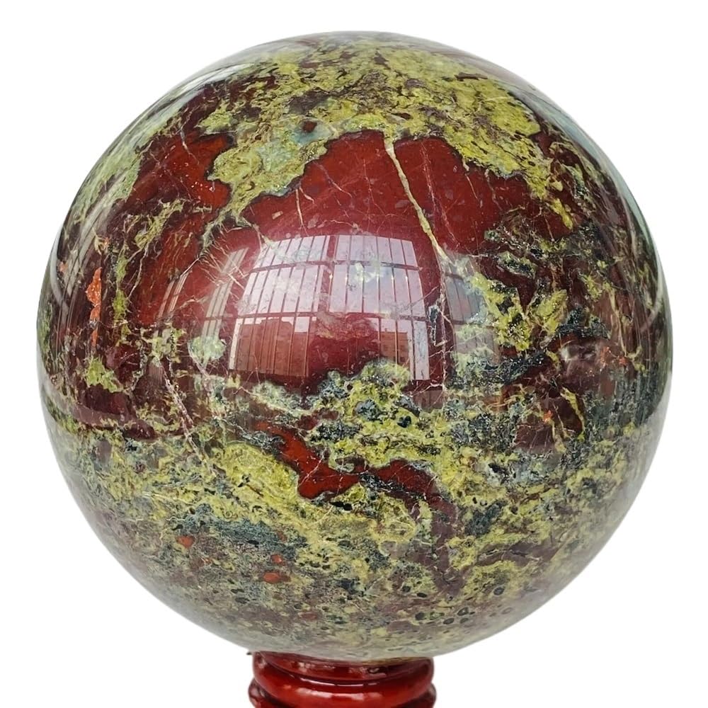 CYVXCPPGI Stone Dragon Blood Stone Quartz Sphere Crystal Ball (1100-1200g)
