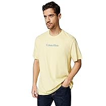 Calvin Klein Uomo T-shirt Maniche Corte Glitched Logo Classic Tee in Cotone, Giallo (Sunlight), S