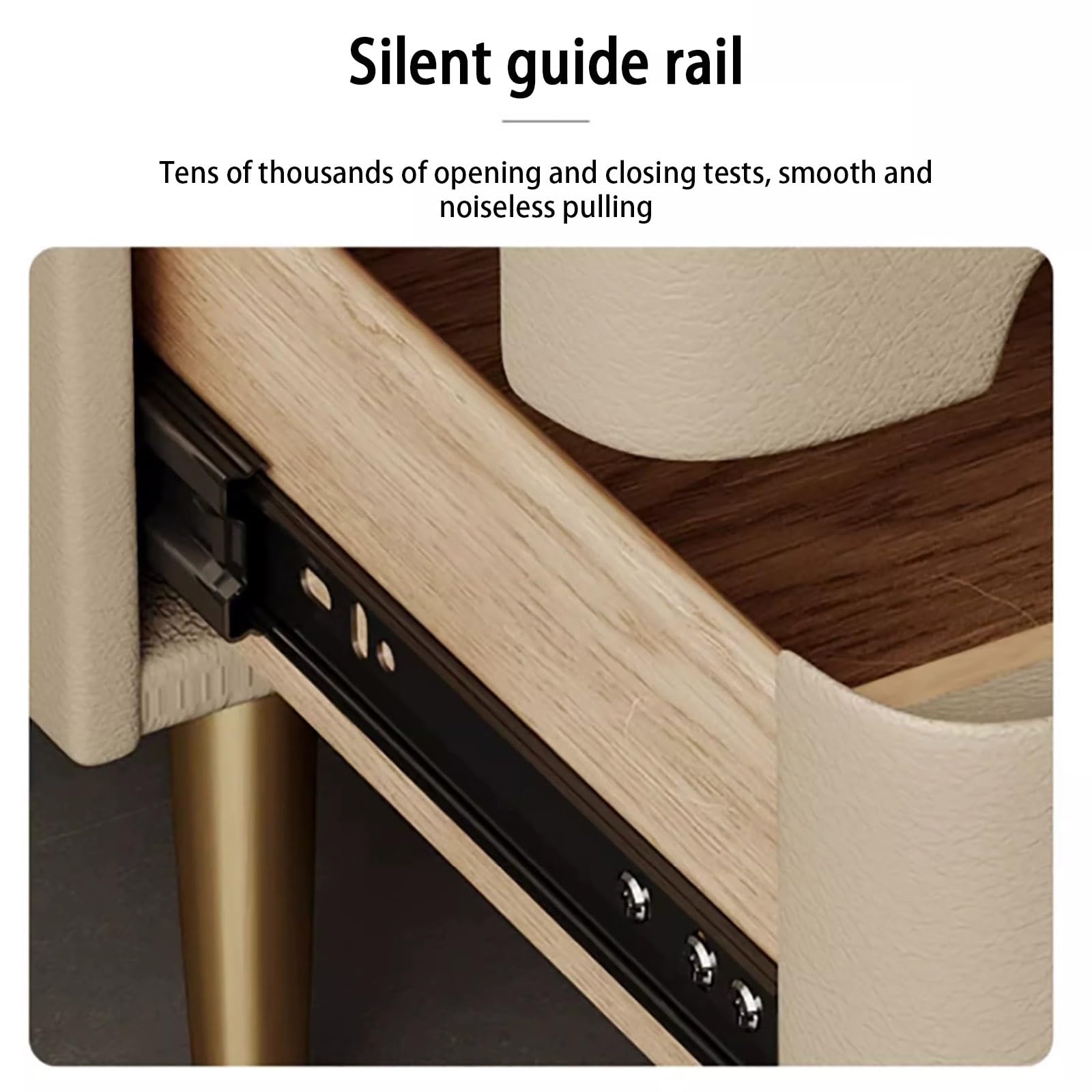 Comodino moderno grigio minimalista in legno massello con piano in ardesia, elegante comodino con doppi cassetti per camera da letto e soggiorno tavolino da caffè (grigio scuro)