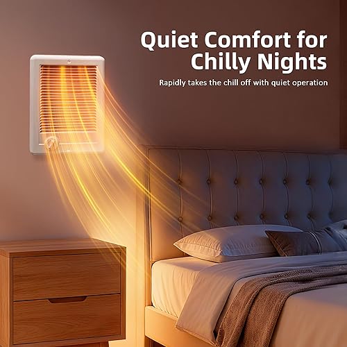 Miniatura 5 de Com-Pak Electric Wall Heater Complete Unit with Thermostat, High Capacity 5120/3840 BTU, 240 Volt, 1500 Watt (Model: CSC152TW, Part: 67506), White