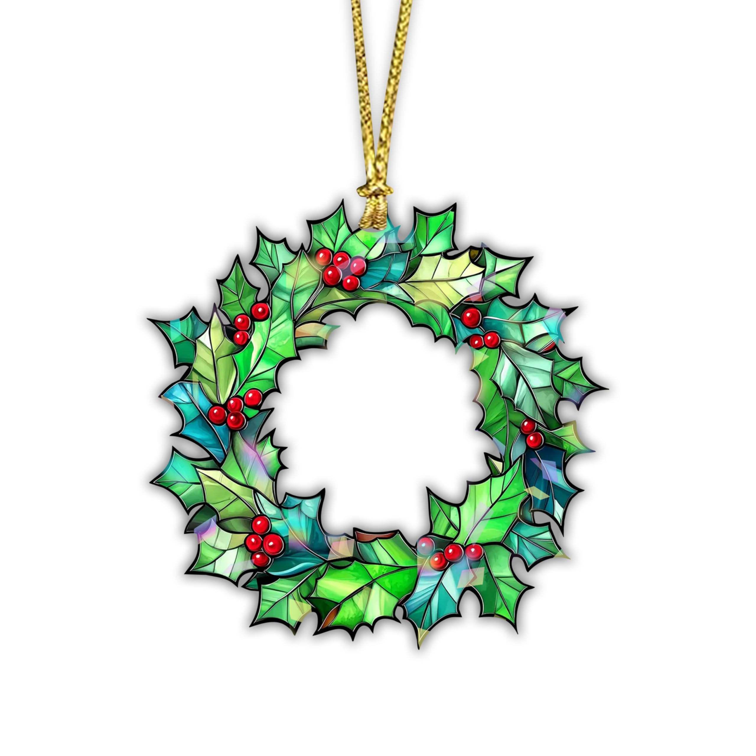 Couronne de houx holographique cadeau attrape-soleil Noël