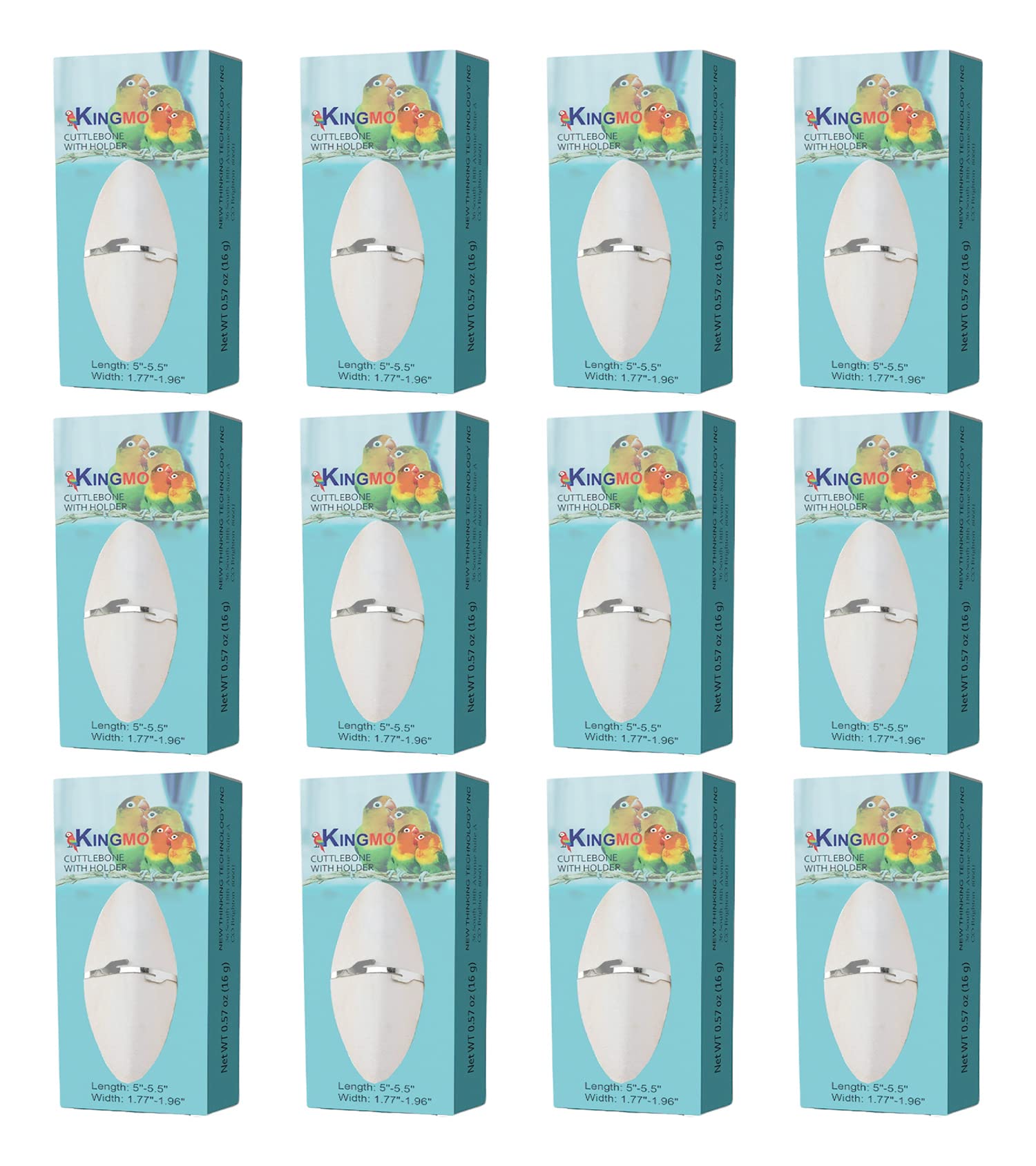 Jmxu's 5"-5.5" Bird Cuttlebone for Parakeets, Cuddle Bone with Metal Holder, Cuttlefish Bone for Sharp Beaks, Natural Birds Calcium for Parrots Cockatiels Budgie, 12Pcs