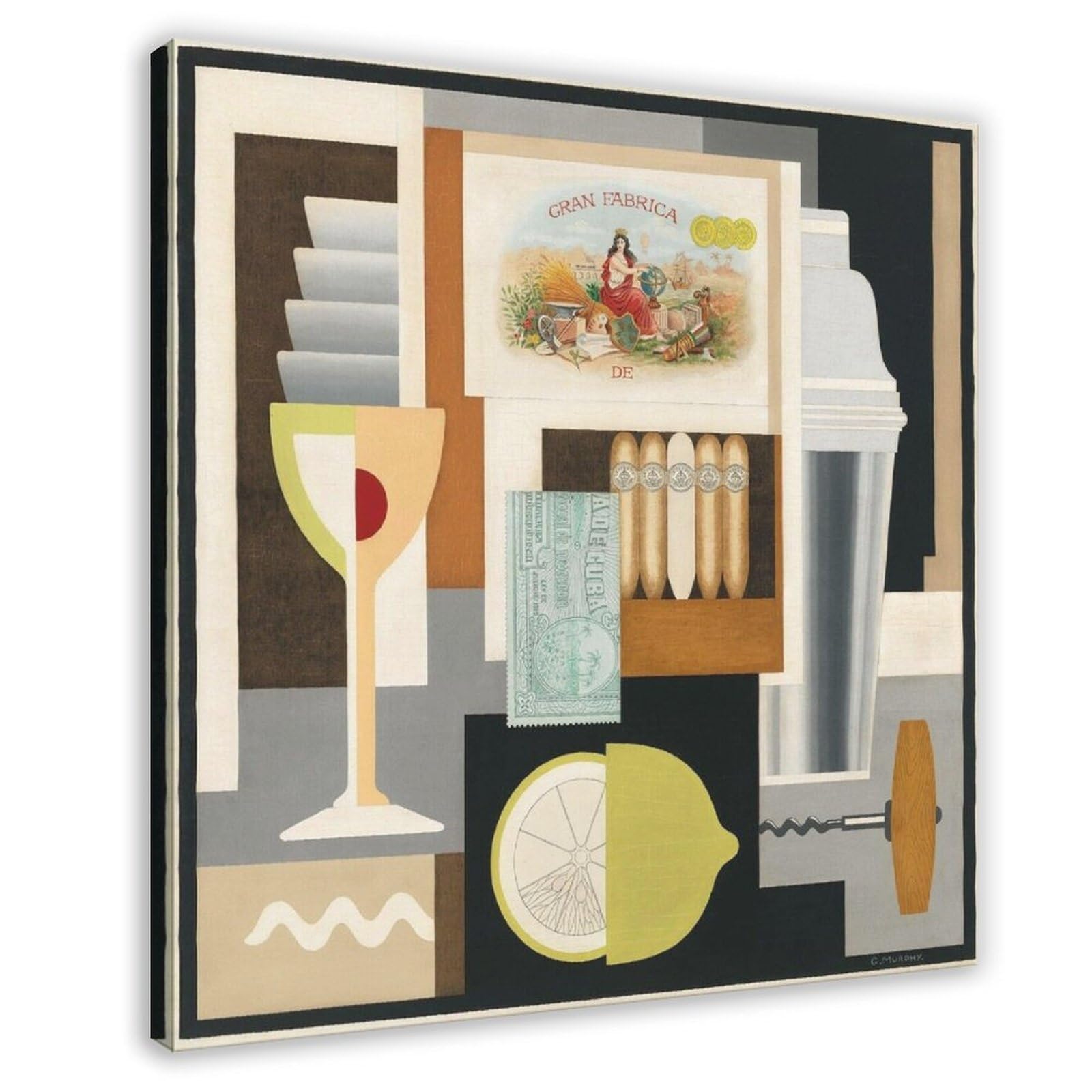 Toile cocktail vintage moderniste 61x61 cm pour décoration murale - 6