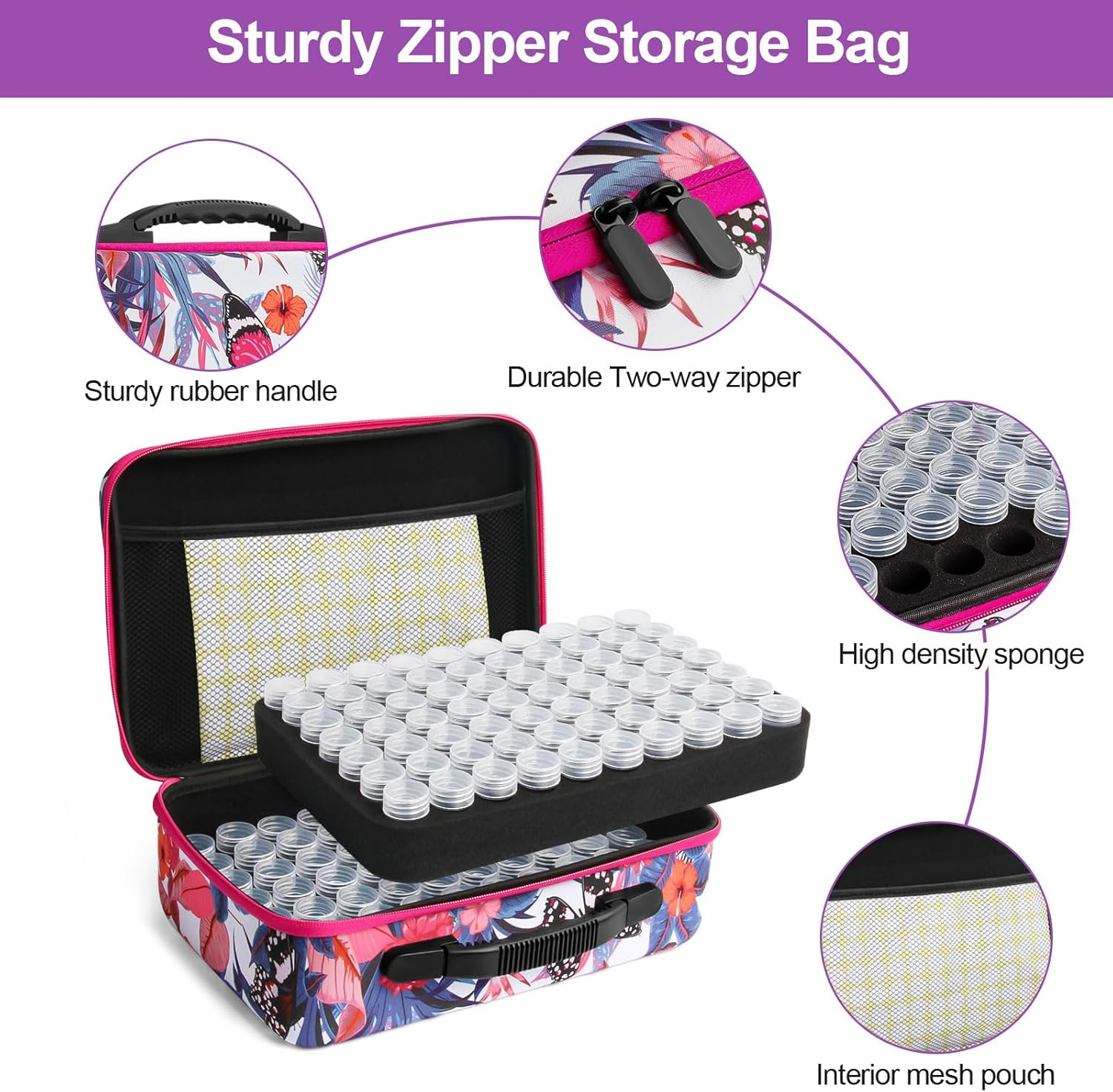 Seed Storage Organizer 140 Slots Seed Organizer Storage Box, Portable Seed Packet Organizer Box with Zipper Bag, Labels, Sorting Tray, Garden Seed Storage Container for Flower Plants
