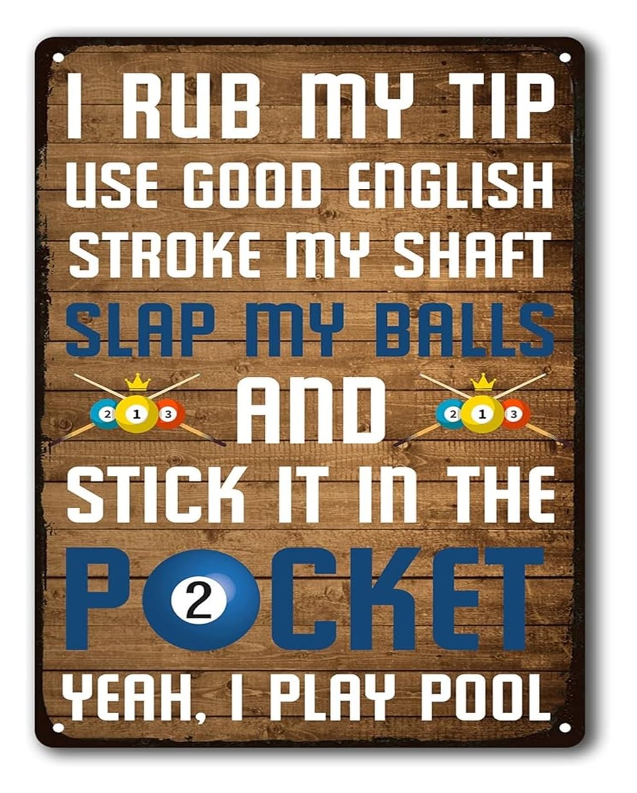 PKNVKZIDK Funny Billiards Gift for Men Retro Metal Tin Sign Pool Table Wall Decor Vintage Sign for Game Room Bar Cave Billiard 8 X 12 in