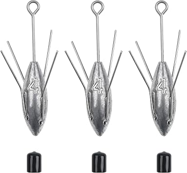 Sputnik Sinkers Surf Fishing Weights, 3pcs Sputnik Weights with Long Tail 3oz-7oz Surf Casting Fishing Sinkers and Weight for Saltwater Catfish Beach Sand Ocean