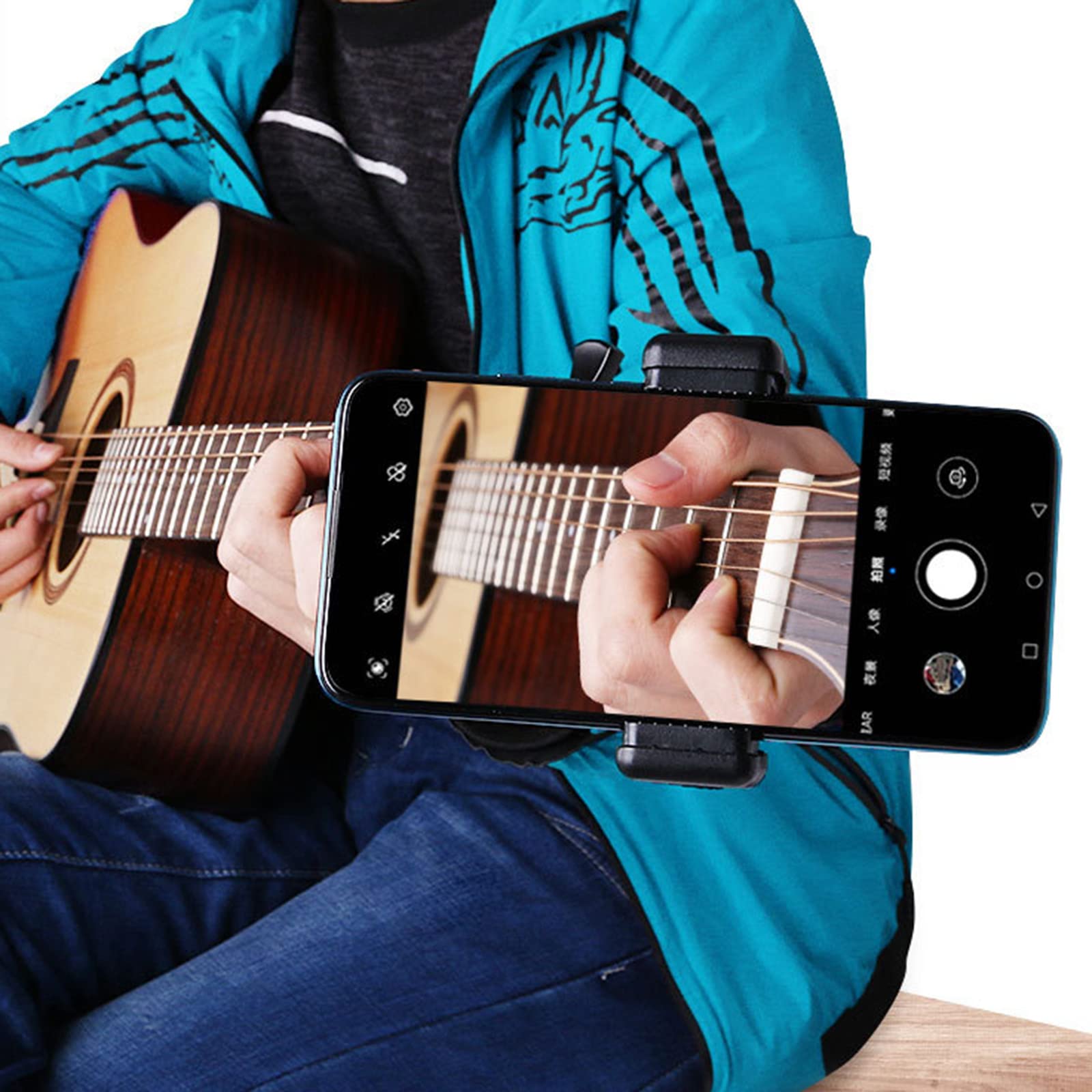 Support Smartphone En Forme De Guitare En Bois - Design Rétro, Antidérapant, Dimensions 10x10x15 Cm