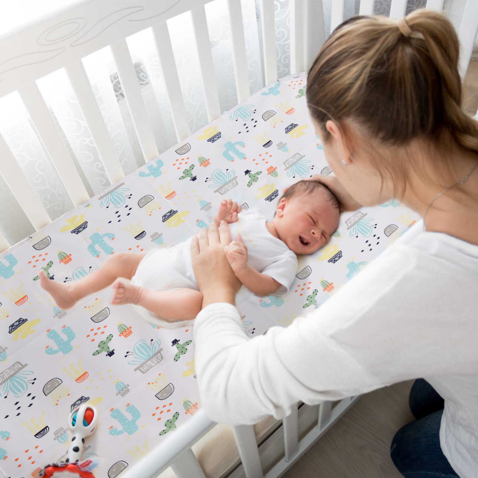 Fasciatoio Portatile Pieghevole e impermeabile Fasciatoio per bambini tappetino per fasciatoio impermeabile confezione da 2 materassini lavabili riutilizzabili sotto cuscinetti per fasciatoio 70x96cm