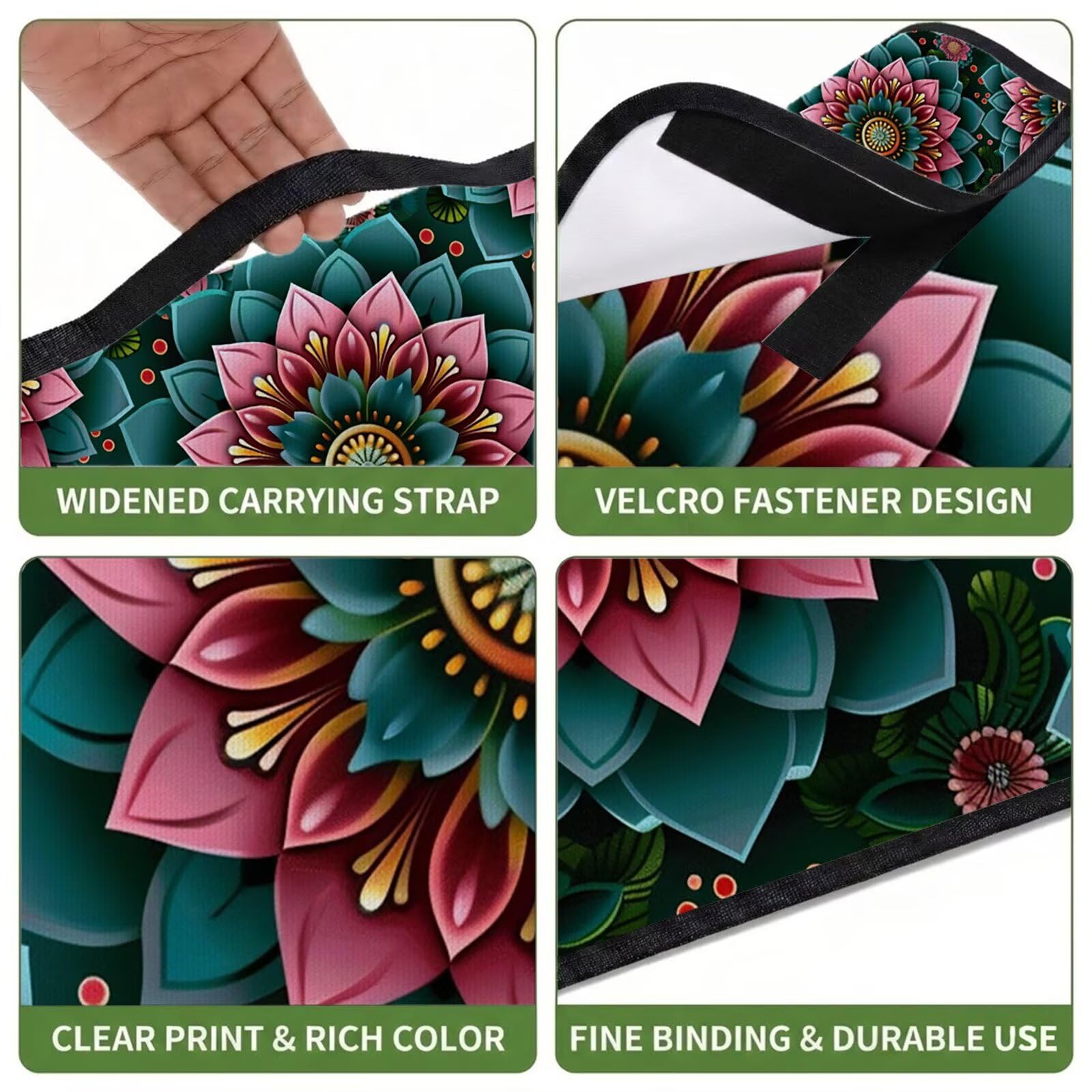 Grande Coperta de Picnic 200x300 cm, Mandala Manta Picnic Impermeable Anti-Sabbia Manta de Playa Pieghevole, Outdoor Picnic Blanket per Spiaggia, Camping, Giardino, Trekking - Turchese (2) FZ-75