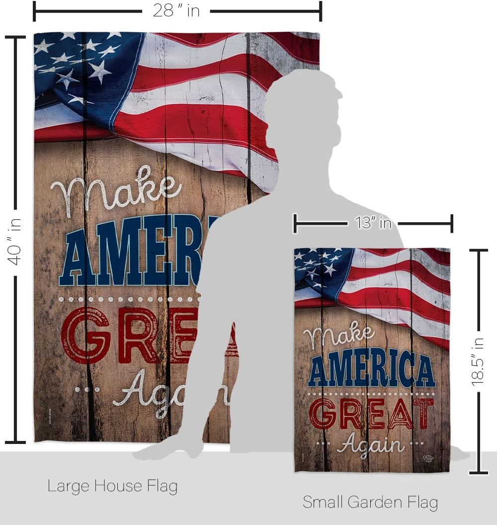 Proud to Make America Again Garden House Flag-Set Americana Star and Stripes Patriotism Independence Memorial United State American Banner Small Yard Gift Double-Sided, Made In USA
